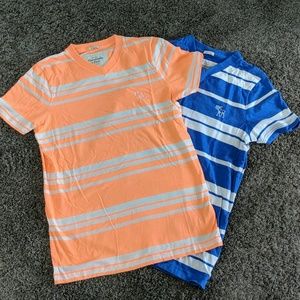 2 Mens Abercrombie muscle striped t-shirts